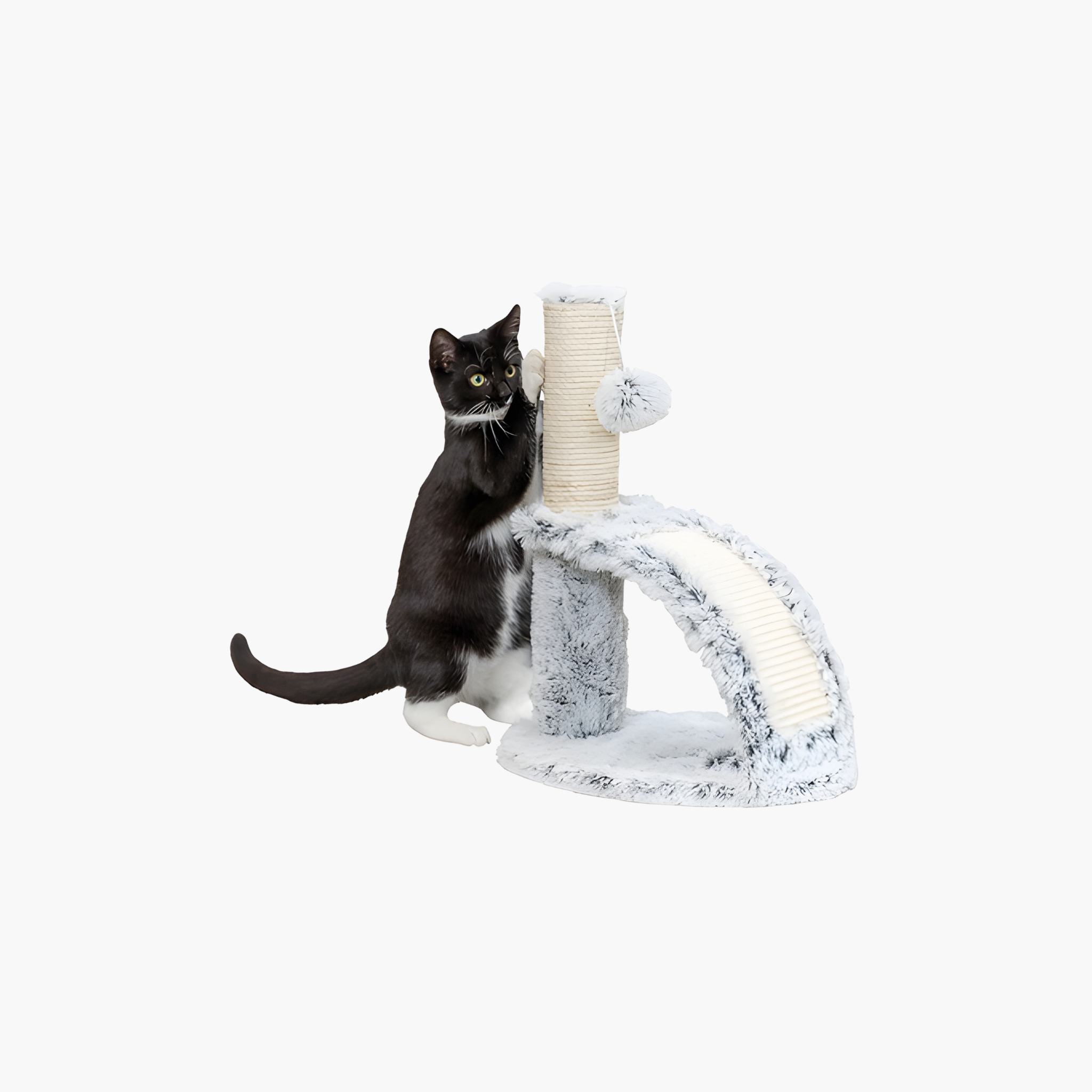 Trixie Junior Scratching Post Harvey With Brush White / Black